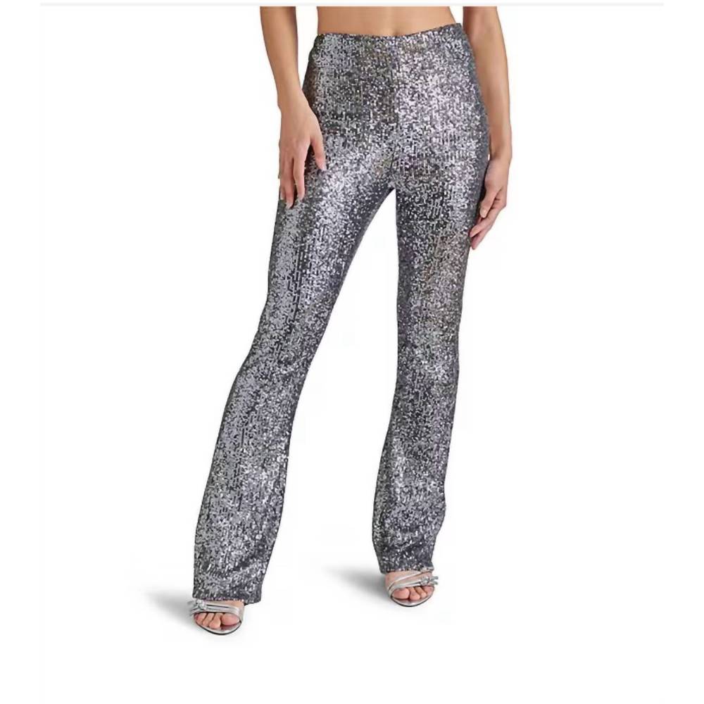 NEW STEVE MADDEN citrine sequin pant in silver grey
